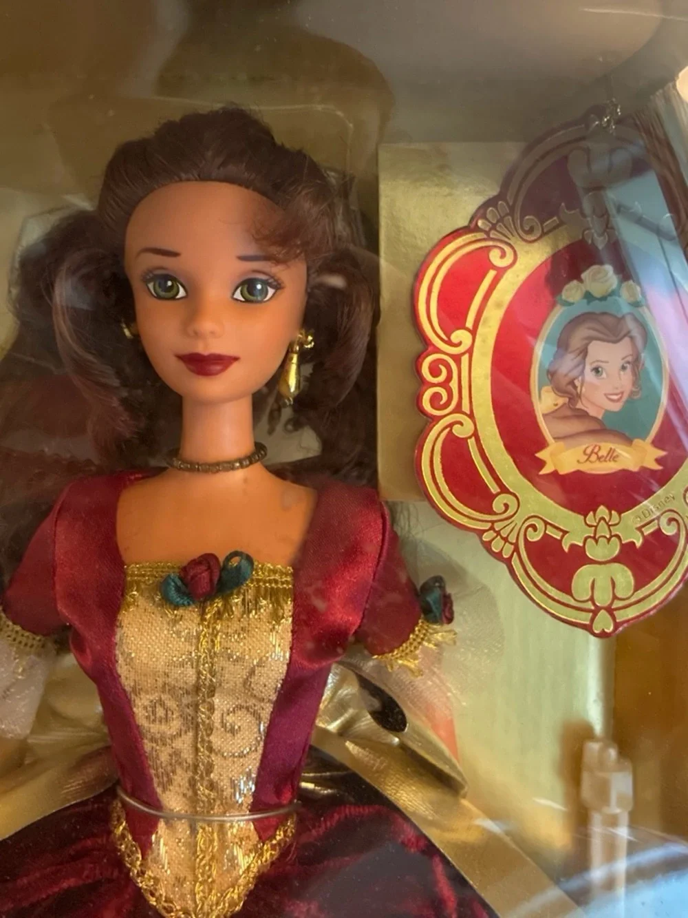 Disney Beauty and the Beast Belle Doll - Red & Gold Holiday Gown